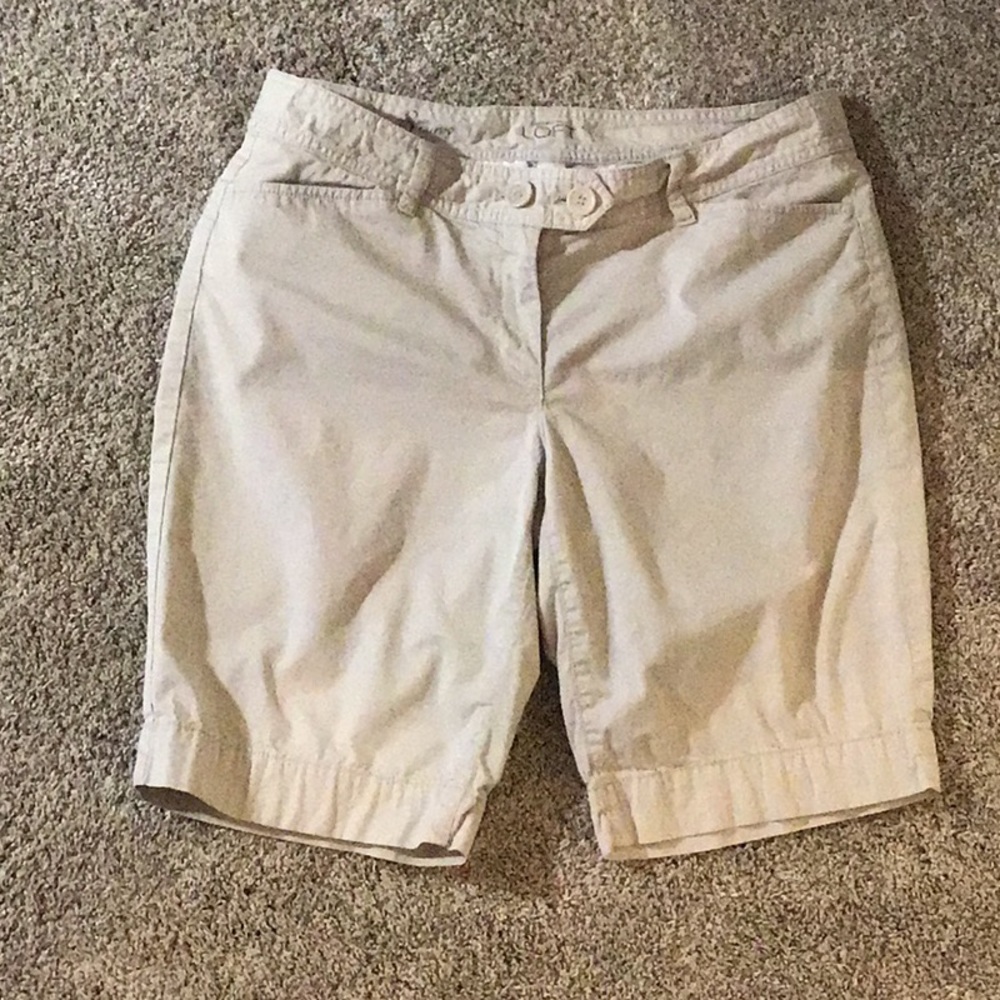Ann Taylor Loft Khaki Bermuda Shorts